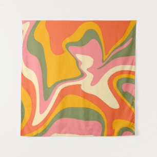Groovy Liquified Marble Retro 60s Vintage Party  Tapestry
