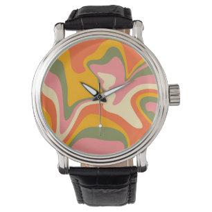 Groovy Liquified Marble Retro 60s Vintage Party Watch