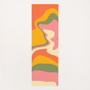 Groovy Liquified Marble Retro 60s Vintage Party  Yoga Mat