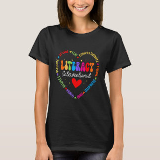 Groovy Literacy Interventionist Teacher Appreciati T-Shirt