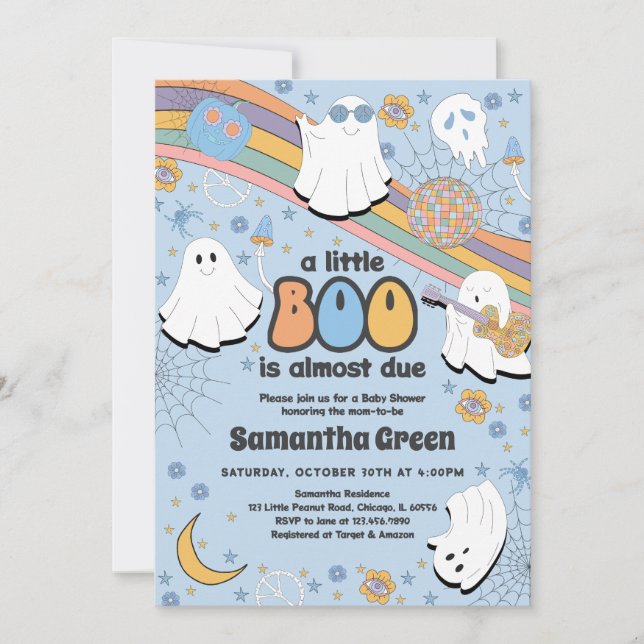  Groovy Little Boo Baby Shower Invitation (Front)