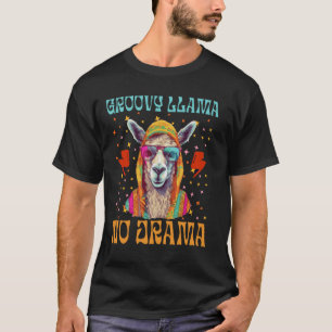 Groovy Llama No Drama, Funny Llama in Sunglasses T-Shirt