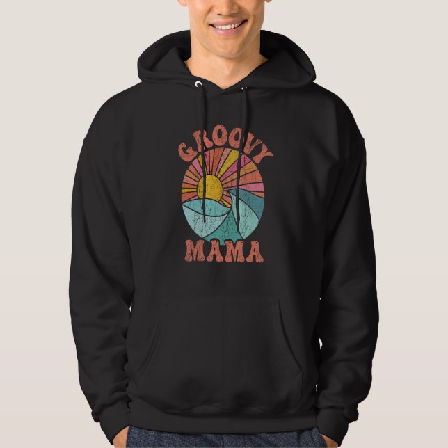 Groovy Mama 70s Aesthetic Nostalgia 1970's Retro M Hoodie (Front)
