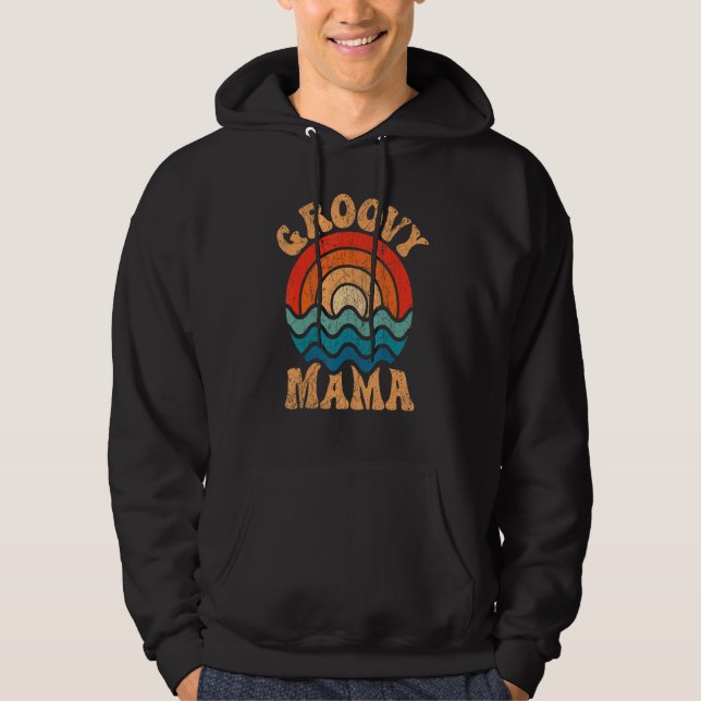 Groovy Mama 70s Aesthetic Nostalgia 1970's Retro M Hoodie (Front)