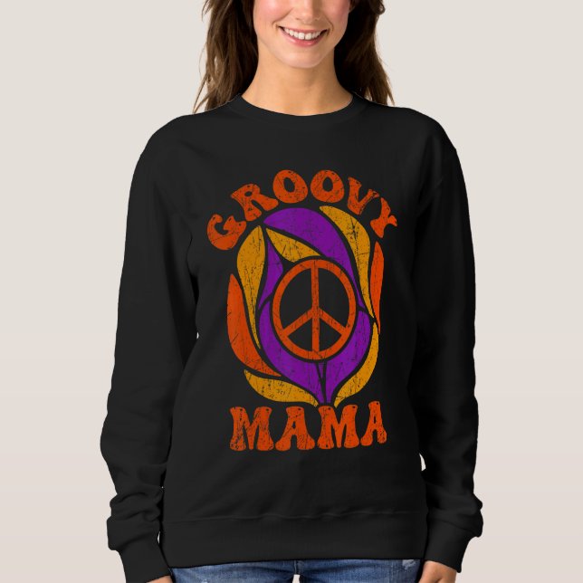 Groovy Mama 70s Aesthetic Nostalgia 1970's Retro M Sweatshirt (Front)