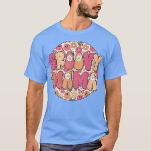 Groovy Mama Hippie Retro Daisy Flower Smile Face  T-Shirt
