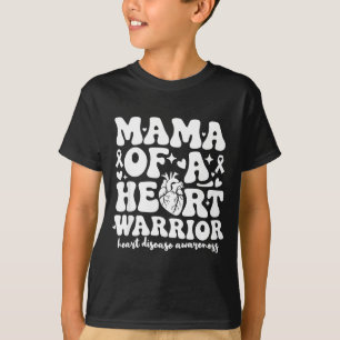 Groovy Mama Of A Heart Warrior Chd Awareness Heart T-Shirt