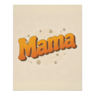 Groovy Mama Retro 70s Typography Wall Art Poster