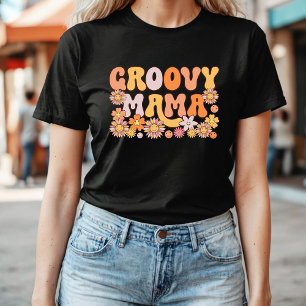 Groovy Mama   Typography Retro 70s Floral T-Shirt