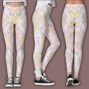 Groovy Marble Activewear   Pastel Psychedelic Leggings