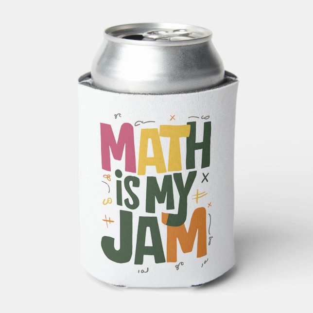 Groovy Math is My Jam First Day Back To School  Can Cooler (Can Front)