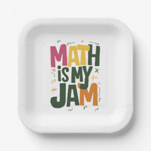 Groovy Math is My Jam First Day Back To School  Paper Plate