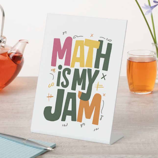 Groovy Math is My Jam First Day Back To School  Pedestal Sign (In SItu)
