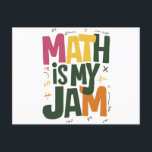 Groovy Math is My Jam First Day Back To School  Postcard<br><div class="desc">Groovy Math is My Jam First Day Back To School Math Teachers</div>