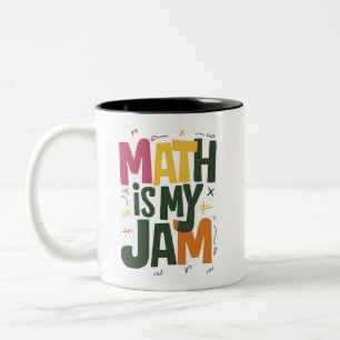 Groovy Math is My Jam First Day Back To School  Two-Tone Coffee Mug