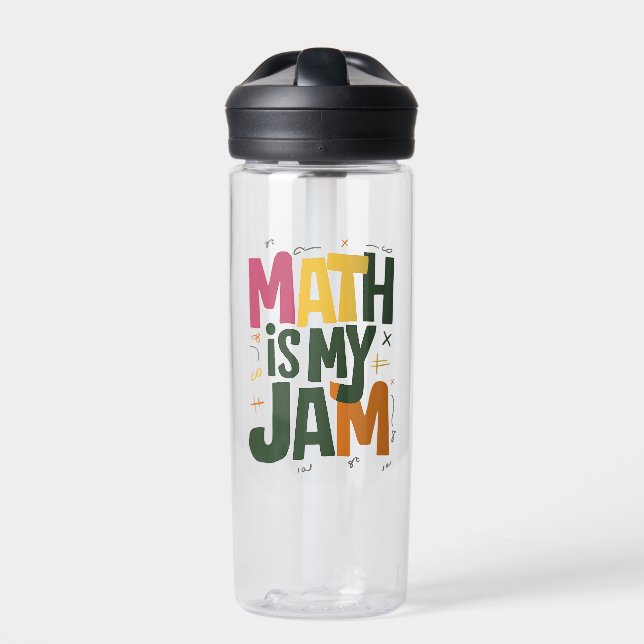 Groovy Math is My Jam First Day Back To School  Water Bottle (Front)