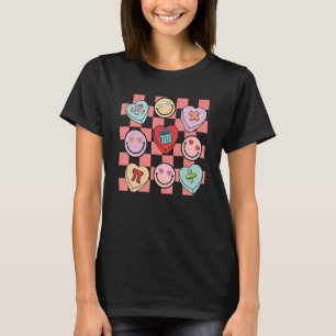 Groovy Math Teacher Valentine's Day Cute Heart Hap T-Shirt
