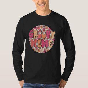 Groovy Meme Hippie Retro Groovy Flower Fall Vibes T-Shirt