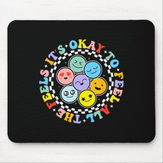 Groovy Mental Health Awareness It's Ok To Feel All Mouse Pad