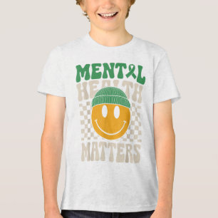 Groovy Mental Health Awareness Month Mental Health Tri-Blend Shirt
