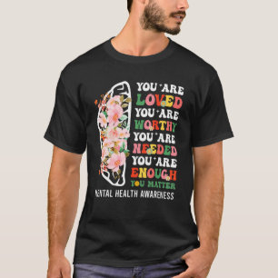 Groovy Mental Health Awareness Positive Motivation T-Shirt