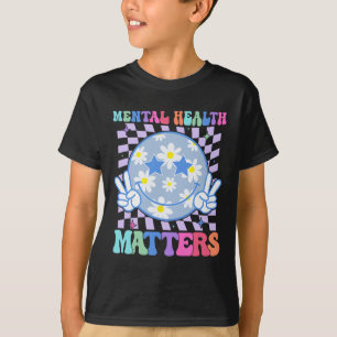 Groovy Mental Health Problems Flower Autism Smile T-Shirt