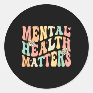 Groovy Mental Health Problems Human Brain Illness  Classic Round Sticker