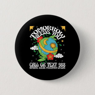 Groovy Mental Health S Be Kind Self Care Retro Tom 6 Cm Round Badge