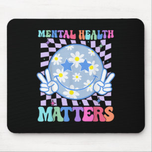 Groovy Mental Health S Flower Autism Smile Face Mouse Pad