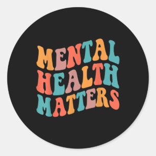 Groovy Mental Health S Human Brain Awareness  Classic Round Sticker