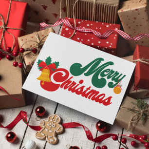 Groovy Merry Christmas Postcard