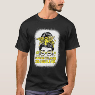 Groovy Messy Bun Women Yellow Ribbon Endometriosis T-Shirt