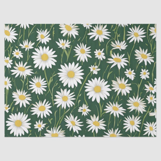 Groovy Mid Century Modern Daisy Floraal  Tissue Paper (Front)