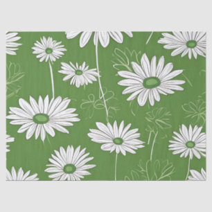 Groovy Mid Century Modern Daisy Floraal  Tissue Paper