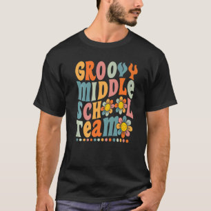 Groovy Middle school Team Colourful Daisy back To T-Shirt