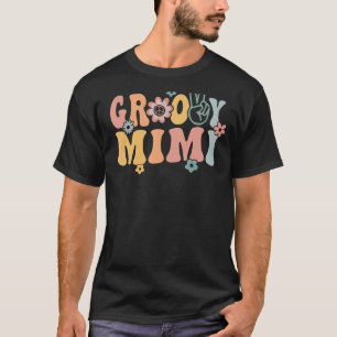 Groovy Mimi Retro Grandma Matching Family 1st Birt T-Shirt