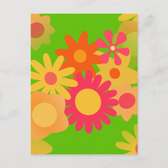 groovy mod floral postcard (Front)