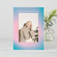 Groovy Mod Pastel Retro Custom Photo Graduation 