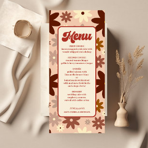 Groovy Modern Groovy Retro 70s Floral Wedding Menu