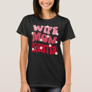 groovy mom wife fighter blood cancer awareness T-Shirt