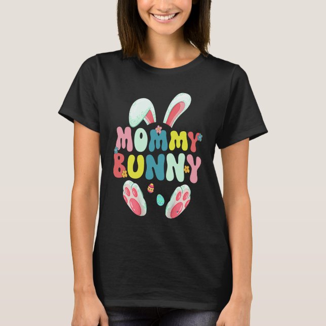 Groovy Mommy Bunny Cute Matching Family Easter T-Shirt (Front)