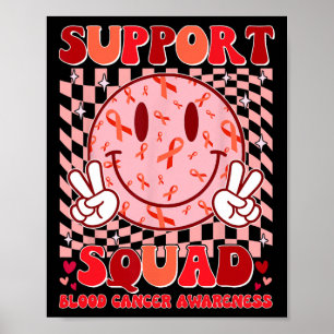 Groovy Motivational Support Squad Blood Cancer Awa Poster
