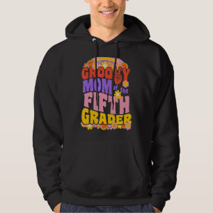Groovy Mum of the Fifth Grader Retro Wavy 70s Vint Hoodie
