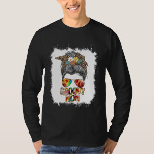 Groovy Mum Retro Messy Bun Hip Style T-Shirt