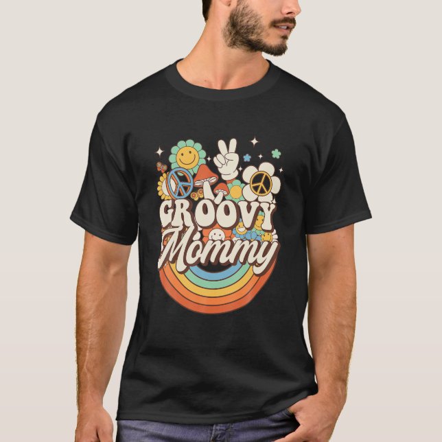 Groovy Mummy Hippie Mushroom Peace Retro 60s 70s A T-Shirt (Front)