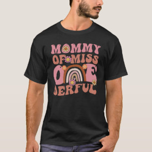 Groovy Mummy of Miss Onederful 1st Bday Boho Rainb T-Shirt