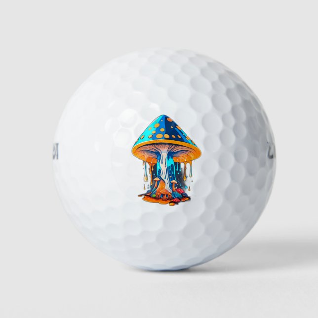 Groovy Mushroom Dreams: High-Detail  Golf Balls (Front)