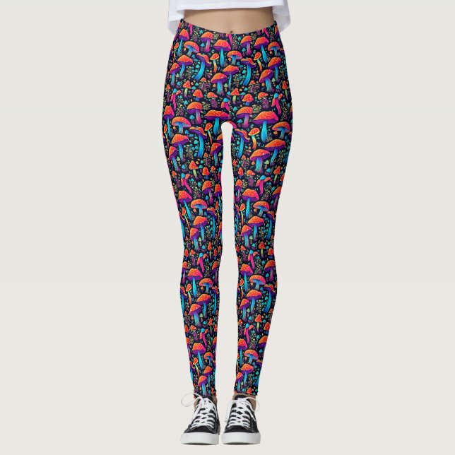 Groovy MuShroom Retro Leggings (Front)