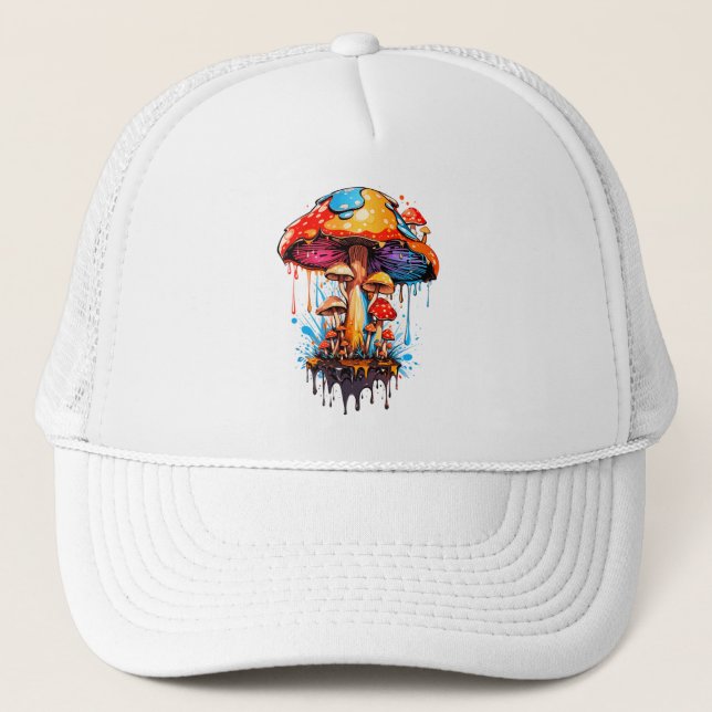 Groovy Mushroom Vibes Trucker Hat (Front)