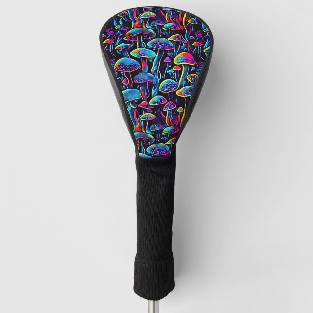 Groovy Mushrooms Pattern Golf Head Cover (Front)